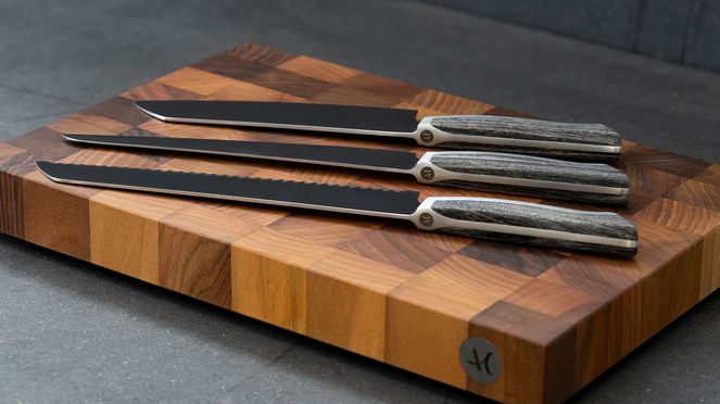 
                    couteau à jambon Caminada bois de frêne de la série de couteaux frêne de Caminada